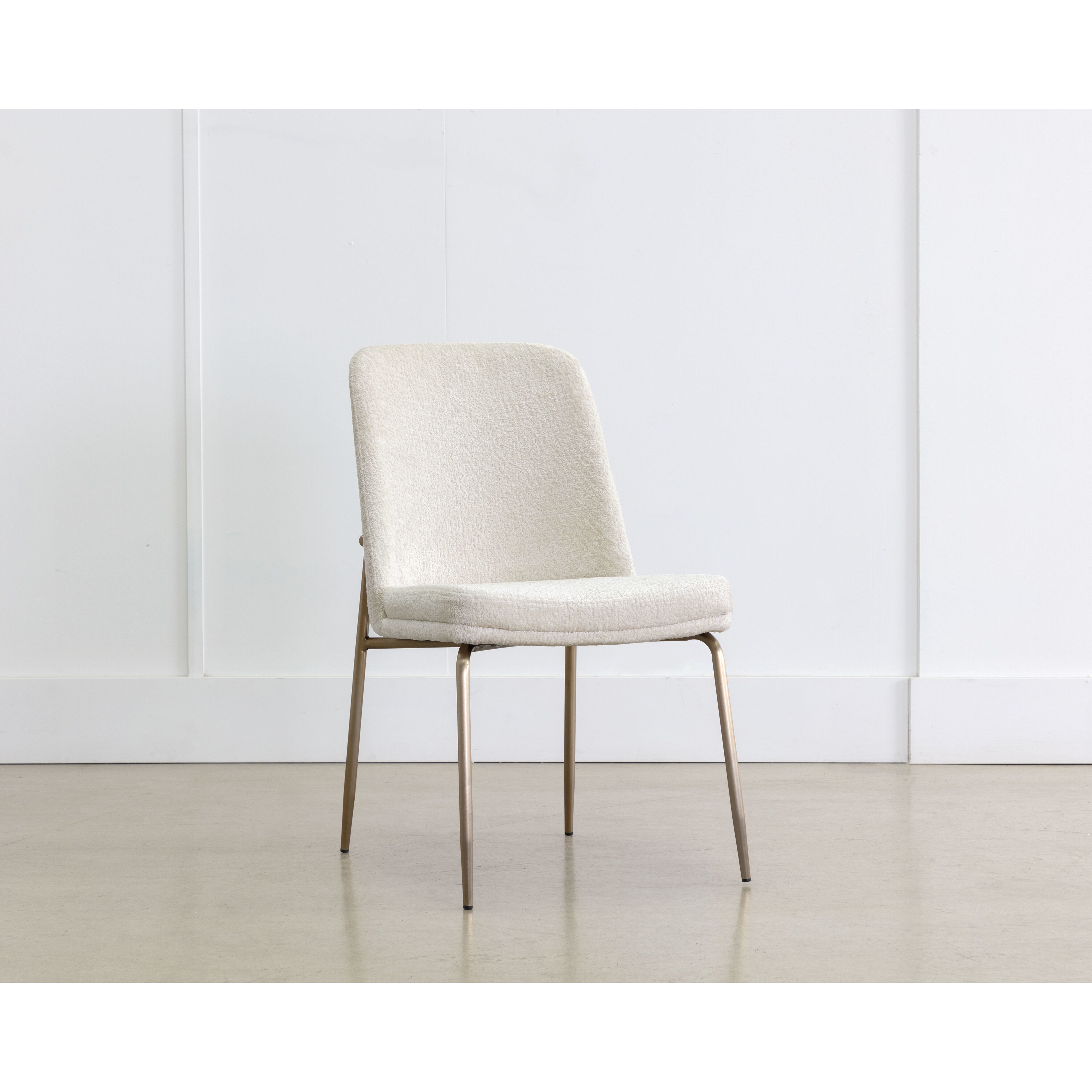 Zeke Antique Brass / Bergen Ivory Dining Chair, Set Of 2